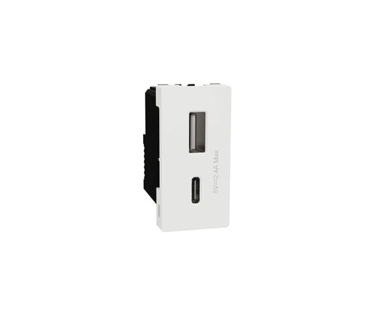 بريزه Usb فتحه 1(A+C) أبيض - M3TB_USB_AC